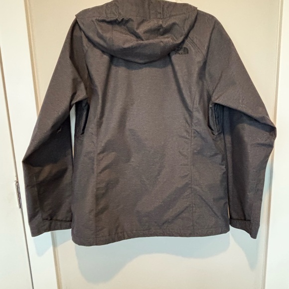 The North Face Charcoal Gray Rain Parka with gold zipper. - Picture 2 of 8